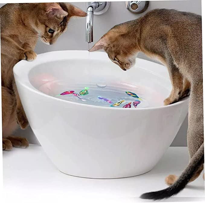 Swimming Robot Fish Toy for Cat and Dog with LED Light | Interactive Dog/Cat Toy | Electronic Pet Fish- Set of 4