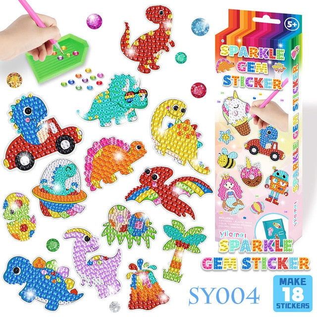 Sparkle Gem Stickers | DIY children's free stick cartoon diamond sticker painting