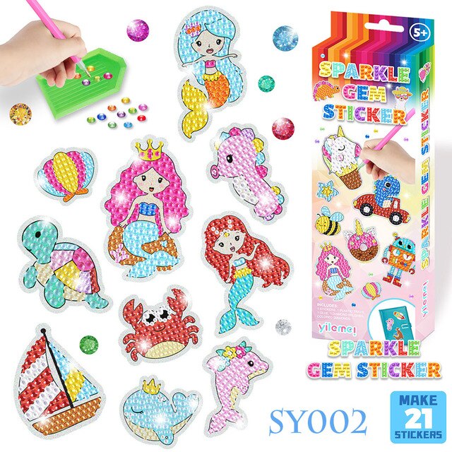 Sparkle Gem Stickers | DIY children's free stick cartoon diamond sticker painting