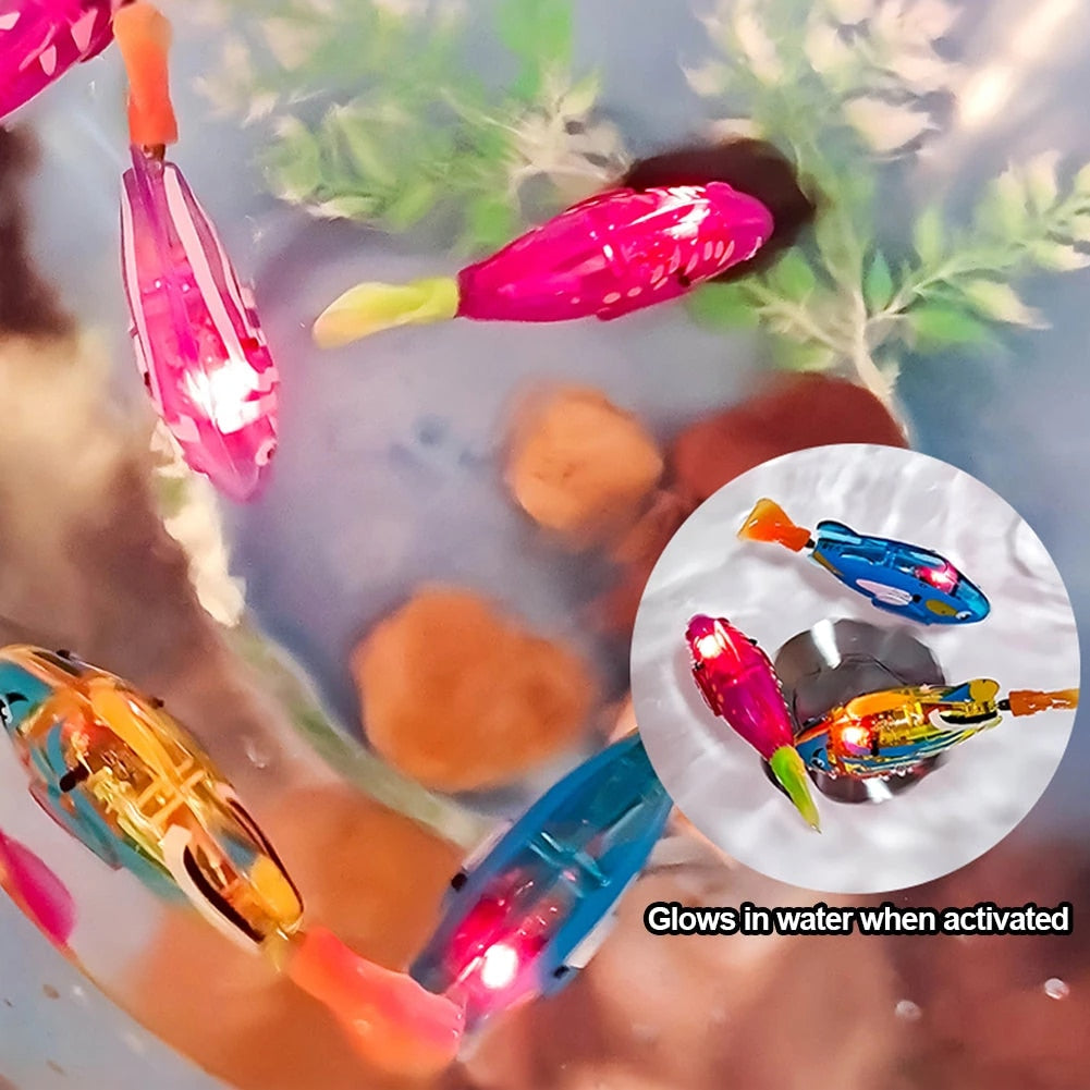 Swimming Robot Fish Toy for Cat and Dog with LED Light | Interactive Dog/Cat Toy | Electronic Pet Fish- Set of 4