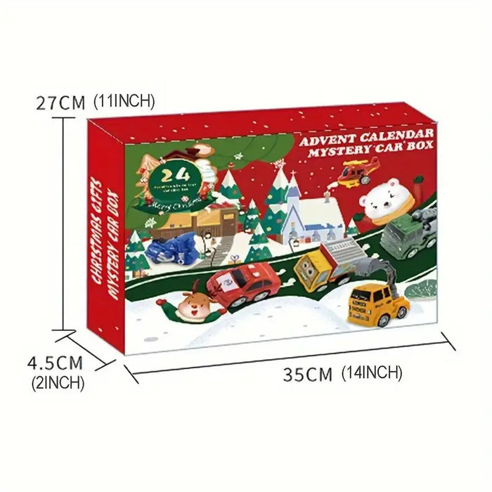 24 Pieces Holiday Countdown Calendar Vehicle Themed Set