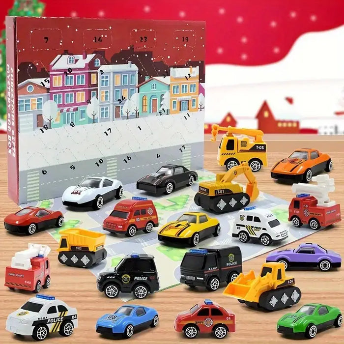 24 Pieces Holiday Countdown Calendar Vehicle Themed Set