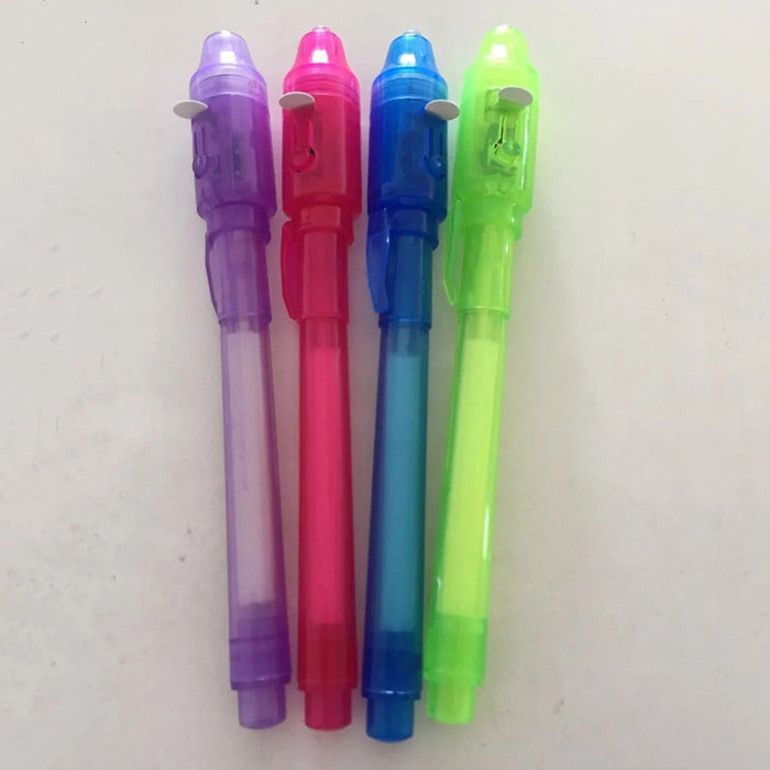 4 Pieces Luminous UV Light Pens For Secret Writing