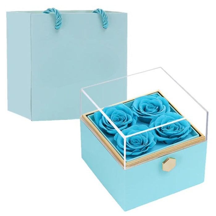 Locked Keepsake Flower Box With Necklace