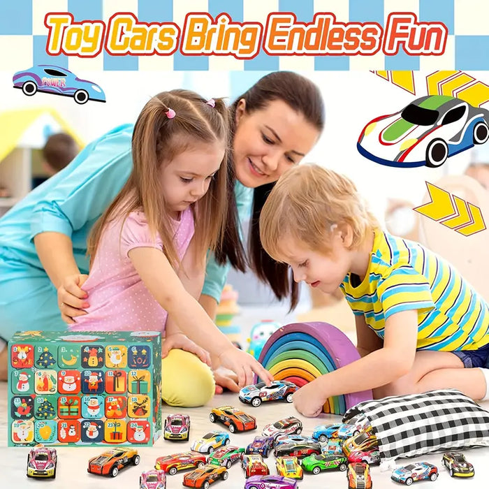 Advent Calendar Metal Pull Back Toy Cars Set