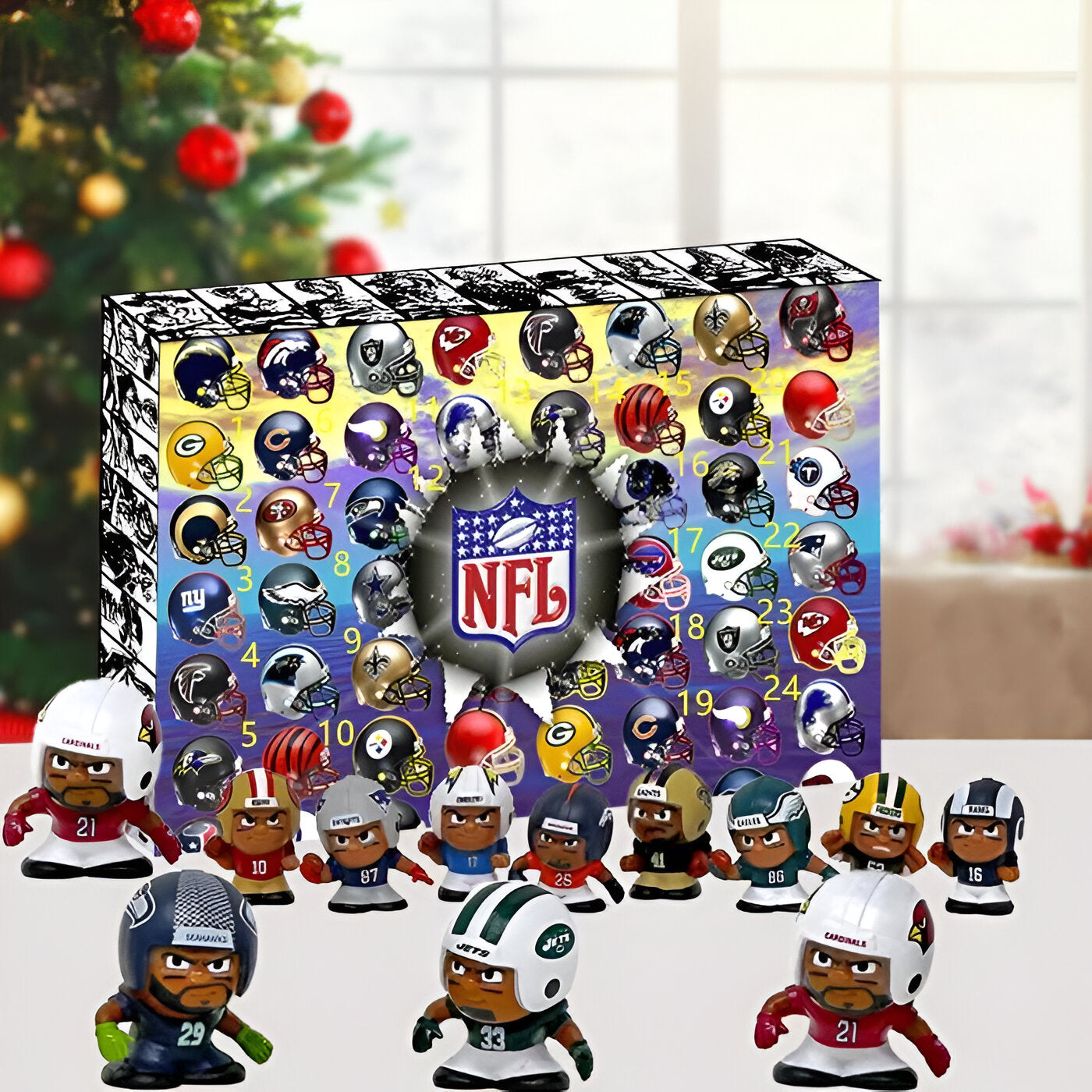 Cartoon NFL Advent Themed Calender 2024