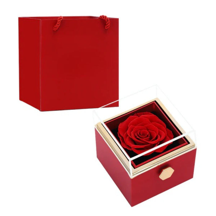 Locked Keepsake Flower Box With Necklace