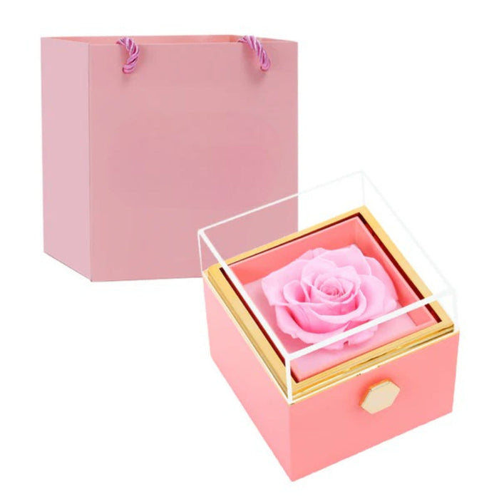 Locked Keepsake Flower Box With Necklace