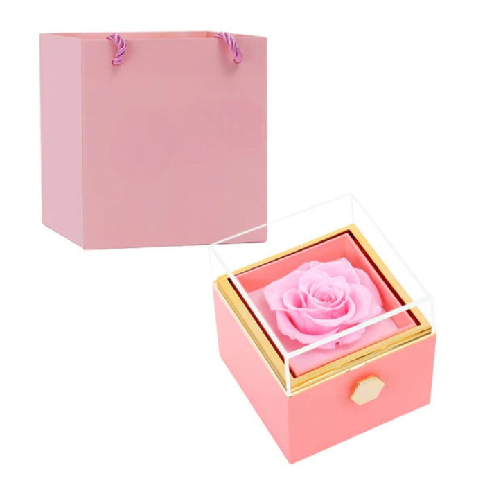 Locked Keepsake Flower Box With Necklace