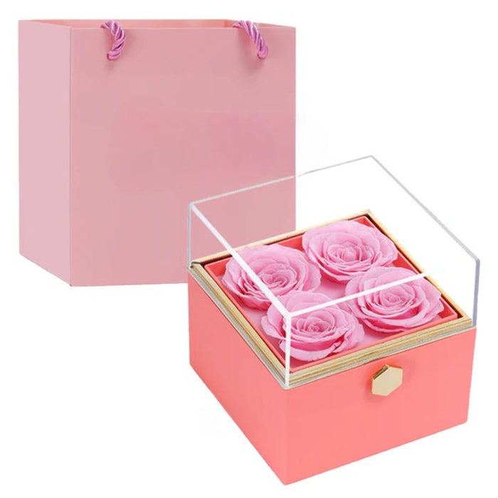 Locked Keepsake Flower Box With Necklace