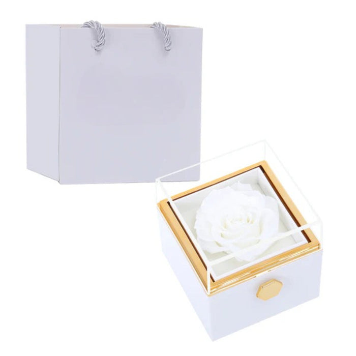 Locked Keepsake Flower Box With Necklace