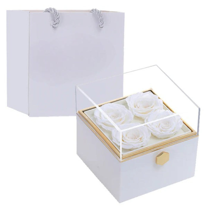 Locked Keepsake Flower Box With Necklace