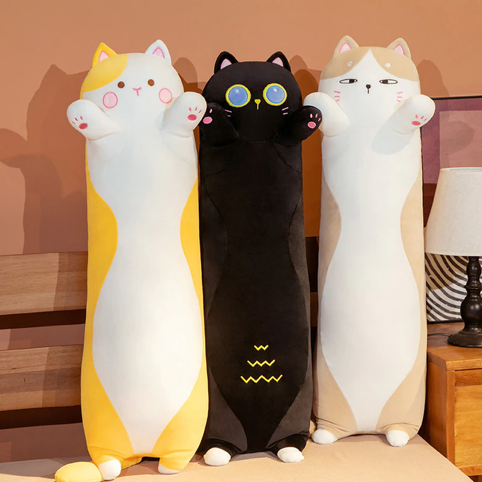 Cute Long Cat Stuffed Squish Plush Pillow