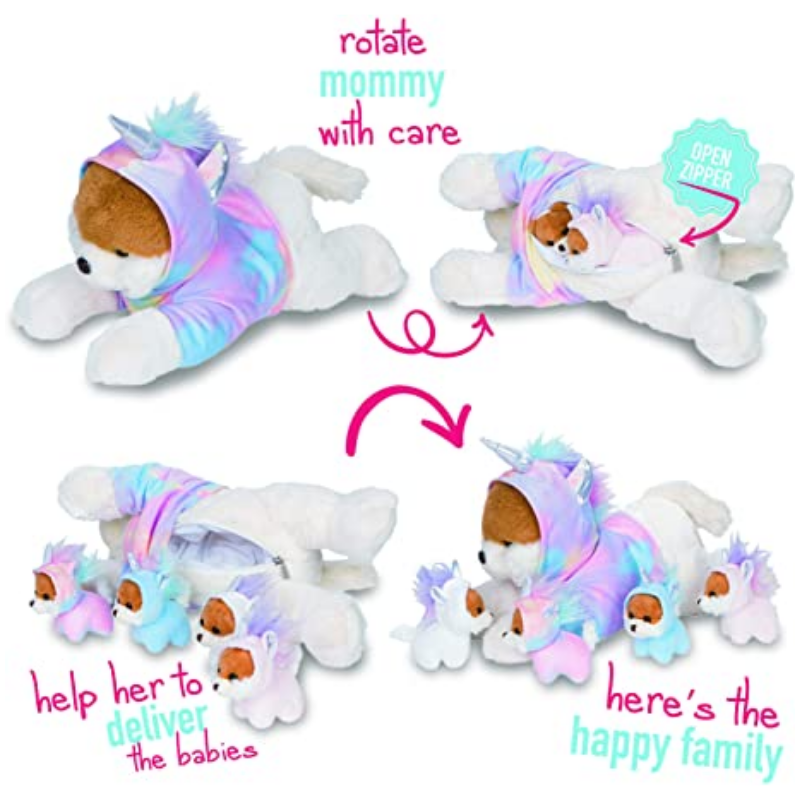 Unicorn Puppies Snuggable Mommy Puppies Set Of 5 Gift For Children