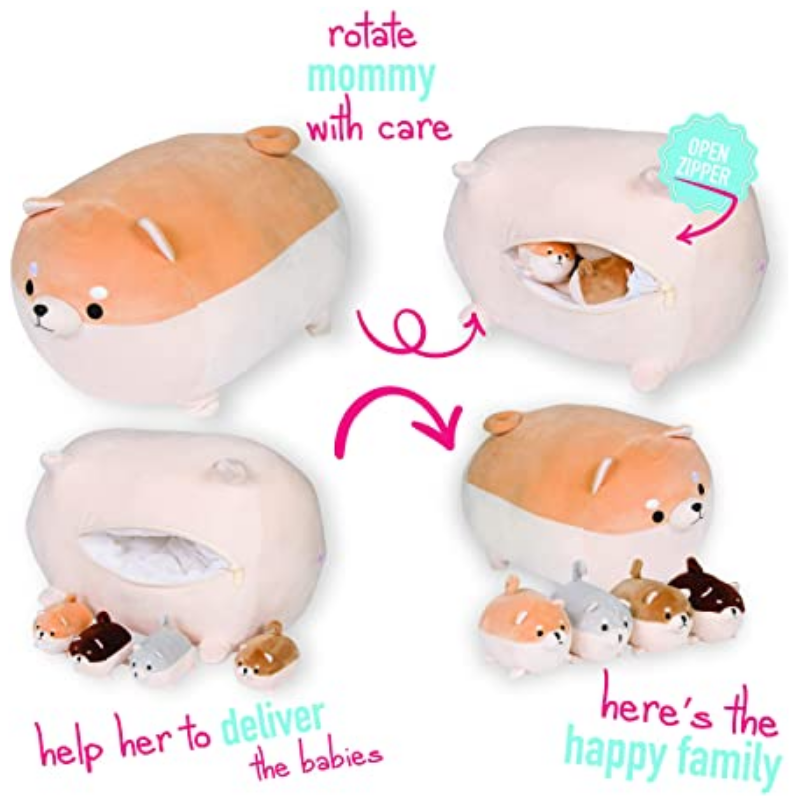 Shiba Inu Snuggable Mommy Puppy Set Of 5 Gift For Children