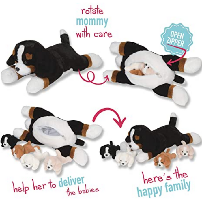 Bernese Snuggable Mommy Puppy Set Of 5 Gift For Children