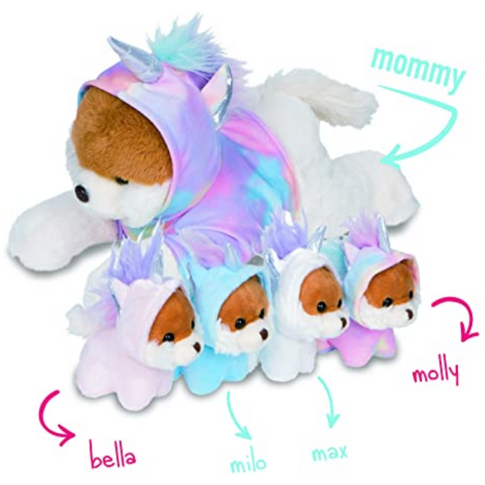 Unicorn Puppies Snuggable Mommy Puppies Set Of 5 Gift For Children