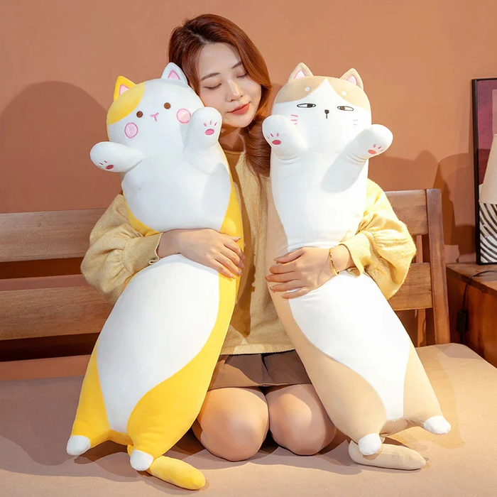 Cute Long Cat Stuffed Squish Plush Pillow