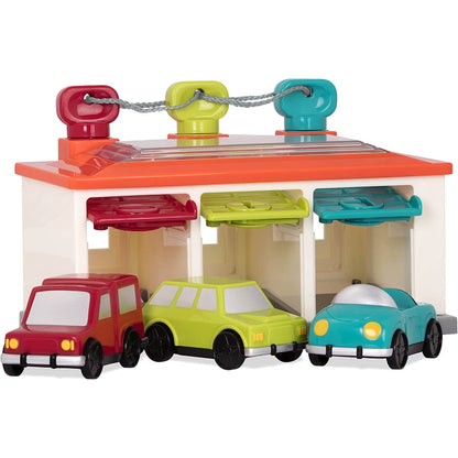 Shape Sorting Toy Garage With Keys & 3 Toy Cars