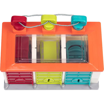Shape Sorting Toy Garage With Keys & 3 Toy Cars