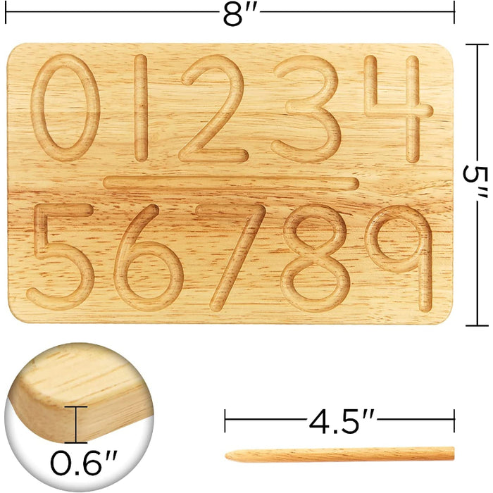 Number & Shapes Tracing Wooden Board