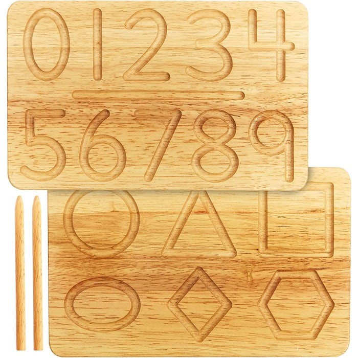 Number & Shapes Tracing Wooden Board
