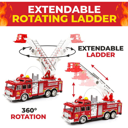 Extending Rescue Rotating Ladder Fire Truck Toy
