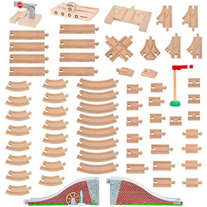 Premium Wooden Train Track Expansion Pack